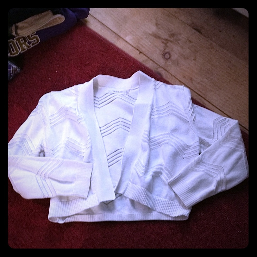 White Cropped Cardigan